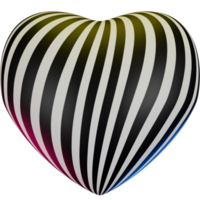 Heart 3D shape icon concept for all about love and Valentine elements png