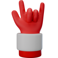 Santa claus Hand Zeichen 3d machen Karikatur Stil Symbol Element png