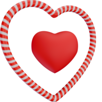 Heart 3D shape icon concept for all about love and Valentine elements png