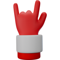 de kerstman claus hand- teken 3d geven tekenfilm stijl icoon element png