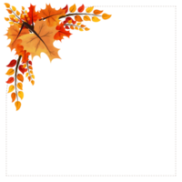 autumn leaves frame corner edge decoration board illustration design png