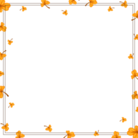 autumn leaves frame corner edge decoration board happy cute color illustration design png