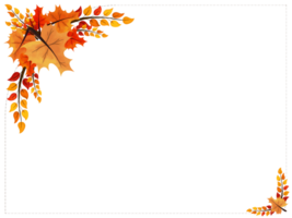 otoño hojas marco esquina borde decoración tablero ilustración diseño png