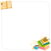 autumn read book frame corner edge decoration board illustration design png