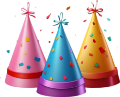 AI generated birthday party hats png