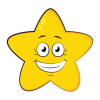 yellow star face smile grin emotion png