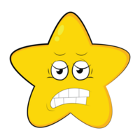 yellow star face fierce angry threaten emotion png