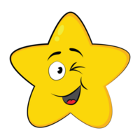 gul stjärna ansikte Bra leende Häftigt uttryckssymbol png