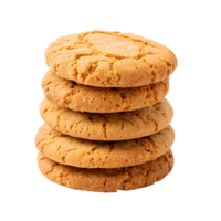 AI generated stack of cookies on transparent background PNG image