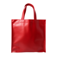 AI generated red shopping bag on transparent background PNG image