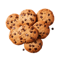 AI generated stack of cookies on transparent background PNG image