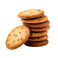 AI generated stack of cookies on transparent background PNG image