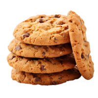 AI generated stack of cookies on transparent background PNG image