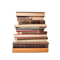 ai generado apilar de antiguo libros en transparente antecedentes png imagen