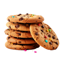 AI generated stack of cookies on transparent background PNG image