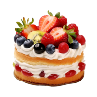 AI generated cheesecake with cherry on transparent background PNG image