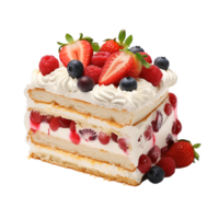 AI generated cheesecake with cherry on transparent background PNG image