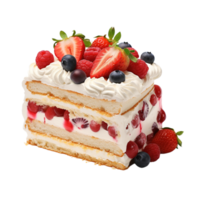 ai genererad cheesecake med körsbär på transparent bakgrund png bild