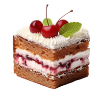 ai genererad cheesecake med körsbär på transparent bakgrund png bild