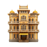 AI generated old building on transparent background PNG image