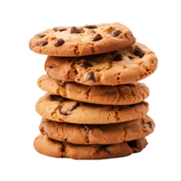 AI generated stack of cookies on transparent background PNG image