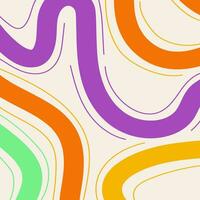 Abstract line color cute style on white background vector