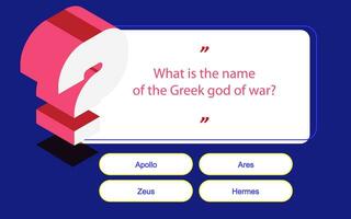 Quiz game menu template with 3d question symbol vector