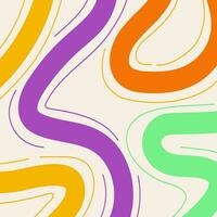 Banner abstract line cute color style vector