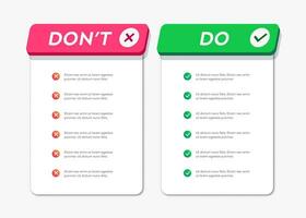 Do and dont infographic frame template vector