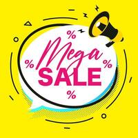 Sale banner with megaphone for promo vector