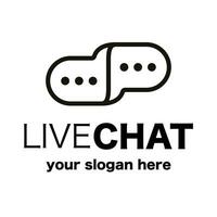 Chat online symbol black color line style vector