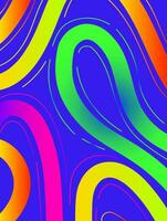 Cover design abstract line neon color style vector