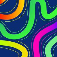 Banner abstract line neon color style square shape vector