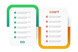 Do and dont infographic template frame vector