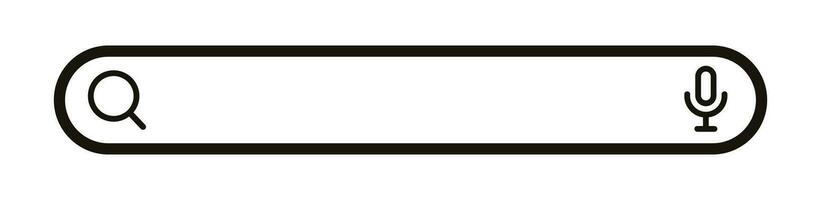 Search bar black color line style solated on background vector