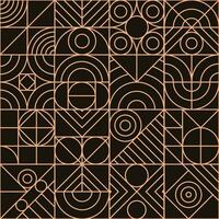 Geometry pattern gold line minimal 20s bauhaus style vector