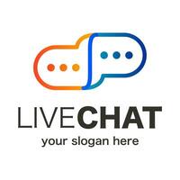 Chat logo color line gradient style isolated vector