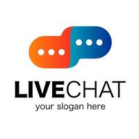 Live chat logo gradient color style isolated vector