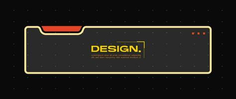 Futuristic element with retro color vector illustration. Vintage lower third video overlay.