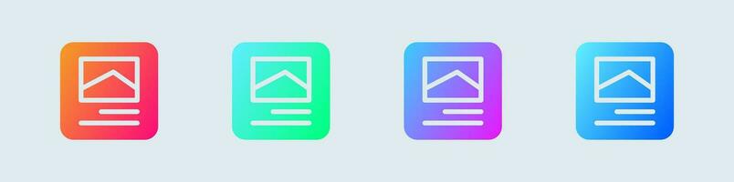 Post solid icon in gradient colors. Social media signs vector illustration.