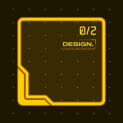 Futuristic glow element vector illustration. Shiny frame effect decoration.