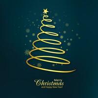 Beautiful merry christmas tree card holiday background vector