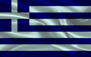 3d waving realistic silk national flag of Greece. Happy national day Greece flag background. close up photo