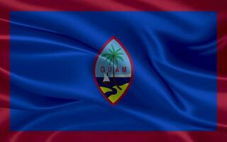 3d waving realistic silk national flag of Guam. Happy national day Guam flag background. close up photo
