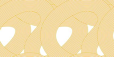 Noodle ramen seamless pattern. Repeated background with light yellow waves lines. Italian pasta texture. vector