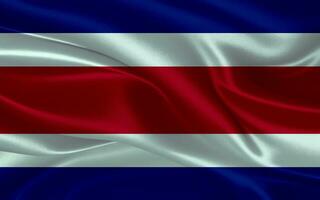 3d waving realistic silk national flag of Costa Rica. Happy national day Costa Rica flag background. close up photo