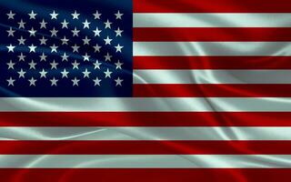 3d ondulación realista seda nacional bandera de unido estados EE.UU. contento nacional día unido estados Estados Unidos bandera antecedentes. cerca arriba foto