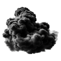 AI generated Black Smoke Cloud Isolated on Transparent Background png