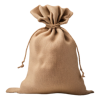 AI generated Burlap Sack Isolated on Transparent Background png