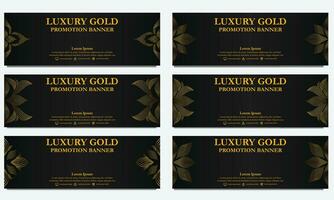 golden floral  horizontal banner template. Suitable for web banner, banner and internet ads vector